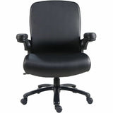 Lorell Big & Tall Flip Arm Chair, Black, Vinyl (LLR40221) Each