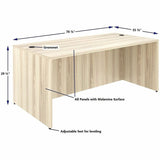 Lorell Essentials Retangular Desk Shell, 29.50" Height x 70.90" Width x 35.40" Depth, Modern Elm (LLR66301) Each