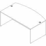 Lorell Essentials Bowfront Desk Shell, Bow Top, Assembly Required, Modern Elm (LLR66300) Each