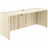 Lorell Essentials Credenza Shell, 1" Thickness Table Top, 29.5" Height x 70.9" Width x 23.6" Depth, Silver Brush, Modern Elm (LLR66311) Each