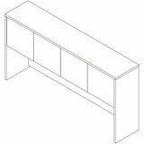 Lorell Essentials 4-Door Stack-On Hutch, 36" Height x 70.9" Width x 14.8" Depth, Modern Elm (LLR66316) Each