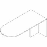 Lorell Essentials Peninsula Desk Box 1 of 2, 1" Thickness Table Top, 29.5" Height x 66" Width x 30" Depth, Modern Elm (LLR66314) Each