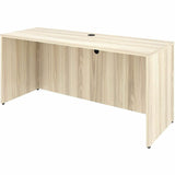 Lorell Essentials Credenza Shell, 1" Thickness Table Top, 29.5" Height x 66" Width x 24" Depth, Silver Brush, Modern Elm (LLR66312) Each