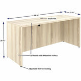 Lorell Essentials Credenza Shell, 1" Thickness Table Top, 29.5" Height x 66" Width x 24" Depth, Silver Brush, Modern Elm (LLR66312) Each