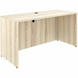 Lorell Essentials Credenza Shell, 1" Thickness Table Top, 29.5" Height x 60" Width x 24" Depth, Silver Brush, Modern Elm (LLR66313) Each
