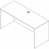Lorell Essentials Credenza Shell, 1" Thickness Table Top, 29.5" Height x 60" Width x 24" Depth, Silver Brush, Modern Elm (LLR66313) Each