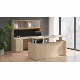 Lorell Essentials 72" Sit-to-Stand Desk Shell, 1" Thickness Table Top, 49" Height x 72" Width x 29" Depth, Modern Elm (LLR66307) Each