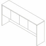 Lorell Essentials 3-Door Stack-On Hutch, 36" Height x 60" Width x 15" Depth, Modern Elm (LLR66318) Each