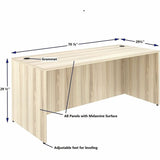 Lorell Essentials Retangular Desk Shell, 29.50" Height x 70.90" Width x 29.50" Depth, Modern Elm (LLR66302) Each