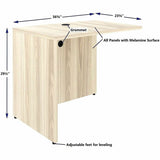 Lorell Essentials Rectangular Return Shell, 1" Thickness Table Top, 29.5" Height x 35" Width x 24" Depth, Modern Elm (LLR66322) Each