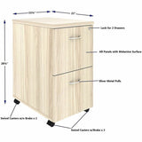 Lorell Essentials 2-Drawer Mobile Pedestal, 28.3" Height x 16" Width x 22" Depth, Modern Elm (LLR66329) Each