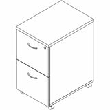 Lorell Essentials 2-Drawer Mobile Pedestal, 28.3" Height x 16" Width x 22" Depth, Modern Elm (LLR66329) Each