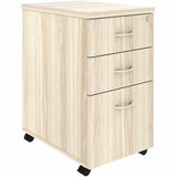Lorell Essentials 3-Drawer Mobile Pedestal, 28.3" Height x 16" Width x 22" Depth, Modern Elm (LLR66328) Each