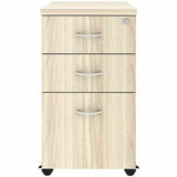 Lorell Essentials 3-Drawer Mobile Pedestal, 28.3" Height x 16" Width x 22" Depth, Modern Elm (LLR66328) Each