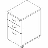 Lorell Essentials 3-Drawer Mobile Pedestal, 28.3" Height x 16" Width x 22" Depth, Modern Elm (LLR66328) Each