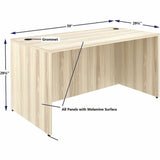 Lorell 66304 Essentials Retangular Desk Shell, Assembly Required, Modern Elm (LLR66304) Each