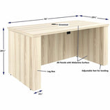 Lorell Essentials 60" Sit-to-Stand Desk Shell, 1" Thickness Table Top, 49" Height x 60" Width x 29" Depth, Modern Elm (LLR66308) Each