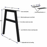 Lorell 16288 Adjustable Table Leg Bases & Returns, Black (LLR16288) Each