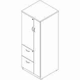 Lorell Essentials Tall Storage Cabinet, 23.6" Width x 65.6" Depth x 23.6" Height, 2 x Shelf(ves), 2 x Drawer(s), Modern Elm (LLR66338) Each