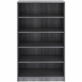 Lorell 5-Shelf Weathered Charcoal Laminate Bookcase, 36" Width x 12" Depth x 60" Height, Weathered Charcoal (LLR69631) Each