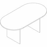 Lorell Essentials Oval Conference Table, Oval, 29.5" Height x 72" Width x 36" Depth, 1.3" Thickness Table Top, Modern Elm, Mahogany (LLR66370) Each