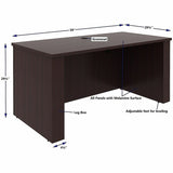 Lorell Essentials 60" Sit-to-Stand Desk Shell, 49" Height x 60" Width x 29" Depth, 1" Thickness Top, Espresso (LLR69641) Each