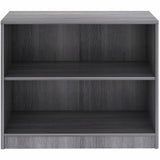 Lorell 2-Shelf Weathered Charcoal Laminate Bookcase, 36" Width x 12" Depth x 30" Height, Weathered Charcoal (LLR69630) Each