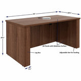 Lorell Essentials 60" Sit-to-Stand Desk Shell, 49" Height x 60" Width x 29" Depth, 1" Thickness Top, Walnut (LLR69640) Each