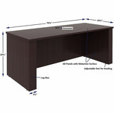 Lorell Essentials 72" Sit-to-Stand Desk Shell, 49" Height x 72" Width x 29" Depth, 1" Thickness Top, Espresso (LLR69643) Each