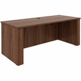 Lorell Essentials 72" Sit-to-Stand Desk Shell, 49" Height x 72" Width x 29" Depth, 1" Thickness Top, Finish: Walnut (LLR69642) Each