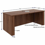 Lorell Essentials 72" Sit-to-Stand Desk Shell, 49" Height x 72" Width x 29" Depth, 1" Thickness Top, Finish: Walnut (LLR69642) Each