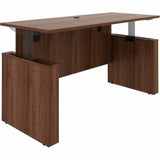 Lorell Essentials 72" Sit-to-Stand Desk Shell, 49" Height x 72" Width x 29" Depth, 1" Thickness Top, Finish: Walnut (LLR69642) Each