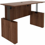 Lorell Essentials 72" Sit-to-Stand Desk Shell, 49" Height x 72" Width x 29" Depth, 1" Thickness Top, Finish: Walnut (LLR69642) Each
