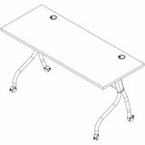 Lorell 60" x 23.6" Modern Elm/Black Flip-Up Training Table (LLR66376) Each