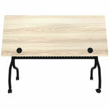 Lorell 60" x 23.6" Modern Elm/Black Flip-Up Training Table (LLR66376) Each