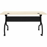 Lorell 60" x 23.6" Modern Elm/Black Flip-Up Training Table (LLR66376) Each