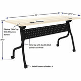 Lorell 60" x 23.6" Modern Elm/Black Flip-Up Training Table (LLR66376) Each