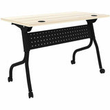Lorell 48" x 23.6" Modern Elm/Black Flip-Up Training Table (LLR66377) Each