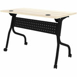 Lorell 48" x 23.6" Modern Elm/Black Flip-Up Training Table (LLR66377) Each