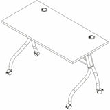Lorell 48" x 23.6" Modern Elm/Black Flip-Up Training Table (LLR66377) Each