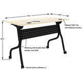 Lorell 48" x 23.6" Modern Elm/Black Flip-Up Training Table (LLR66377) Each