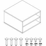 Lorell Modular Reception Table, Square Top, Height Adjustable, 24" W x 24" D, 20" H, Modern Elm (LLR69205) Each
