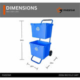 Five Star Products Recycling Cart for Bins, 400 lb Load Capacity, Steel, Blue (FSP001) Each