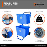 Five Star Products Recycling Cart for Bins, 400 lb Load Capacity, Steel, Blue (FSP001) Each