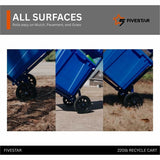 Five Star Products Recycling Cart for Bins, 400 lb Load Capacity, Steel, Blue (FSP001) Each