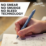 Sharpie S-Gel Gel Pen, Black Ink, 0.7 mm Pen Point, Retractable, Gel-based, Moonlit Midnight Barrel, Writing, 4/Pack (SAN2220964) Pack of 4