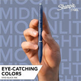 Sharpie S-Gel Gel Pen, Black Ink, 0.7 mm Pen Point, Retractable, Gel-based, Moonlit Midnight Barrel, Writing, 4/Pack (SAN2220964) Pack of 4