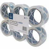 Business Source Crystal Clear Packaging Tape, 55 yd Length x 2" Width x 2.5 mil Thickness, 3" Core, Clear, 6/Pack (BSN64033) Pack of 6