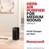 Honeywell InSight Series Air Purifier, HEPA, True HEPA, 100 Sq. ft., Black (HWLHPA080B) Each