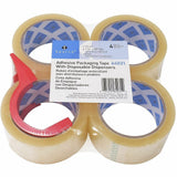 Sparco Heavy-duty Packaging Tape w/Dispenser, 3 mil Thickness, 3" Core, 4/Pack (SPR64031) Pack of 4